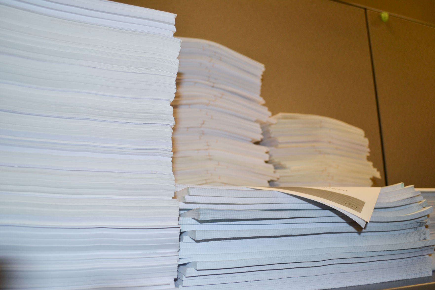 Unemployment paper stacks